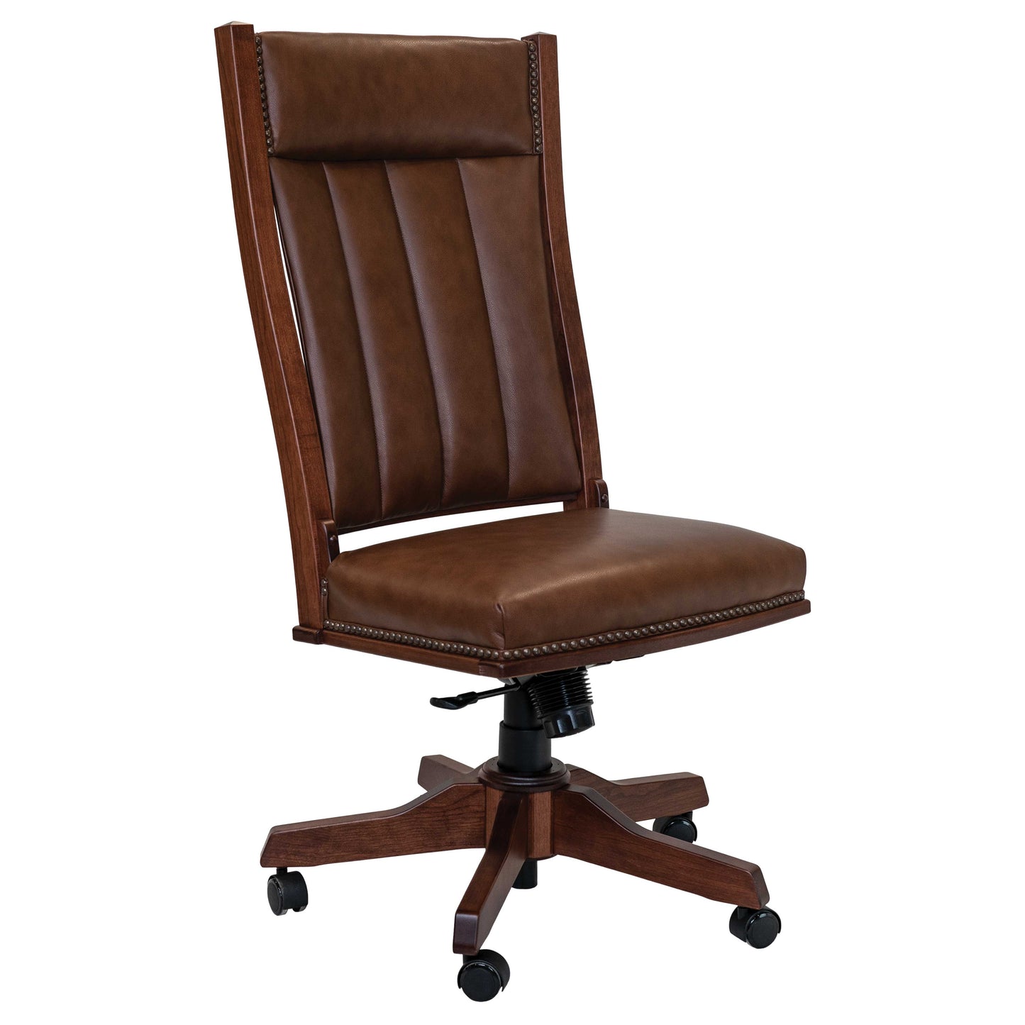 Chaise de bureau Amish Vintage Mission avec vérin à vis/à gaz