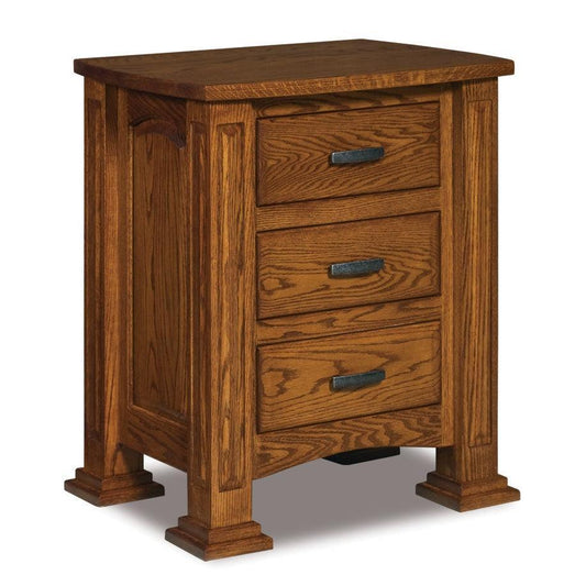Petite table de chevet à trois tiroirs Amish Arrington