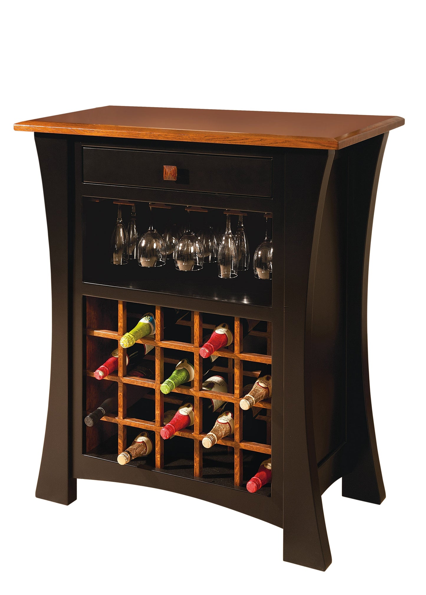 Armoire à vin à un tiroir Amish Arts &amp; Crafts