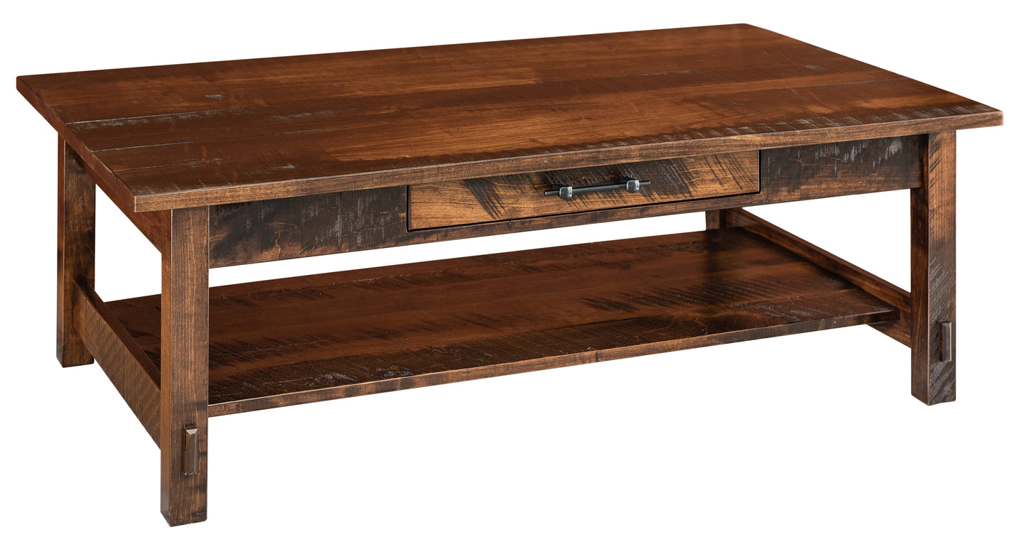 Table basse ouverte à un tiroir Amish Springhill