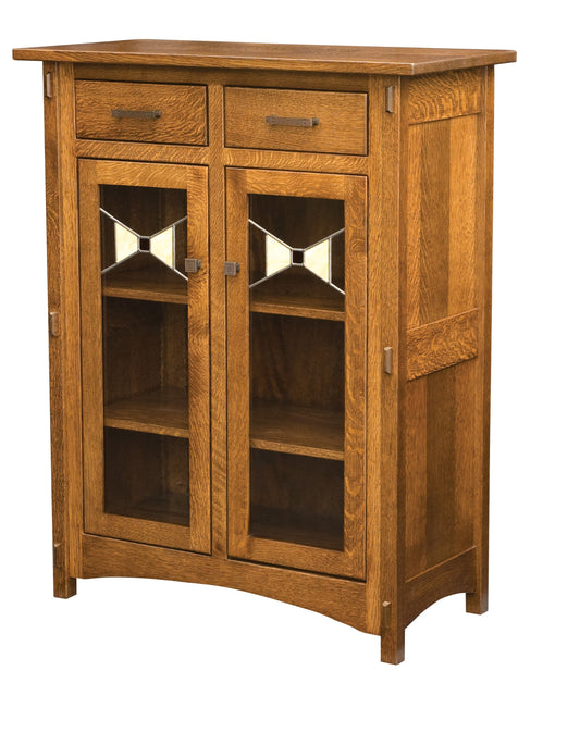 Armoire Amish Crestline à deux tiroirs et deux portes