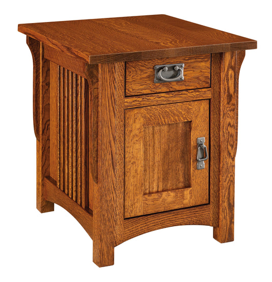 Table d'appoint Amish Logan à un tiroir et une porte
