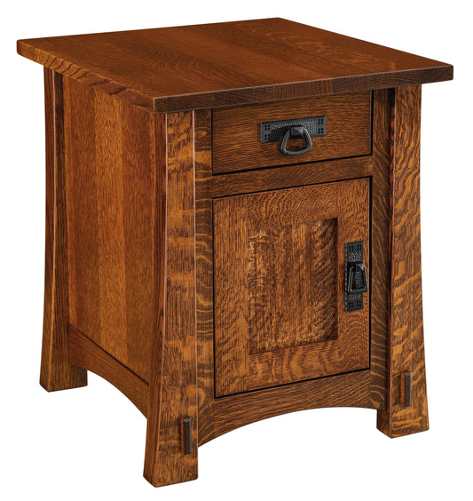 Table d'appoint Amish Modesto à un tiroir et une porte
