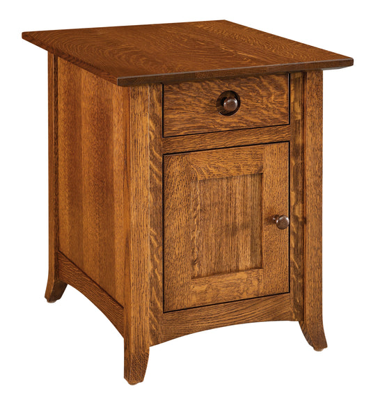 Table d'appoint Amish Shaker Hill à un tiroir et une porte