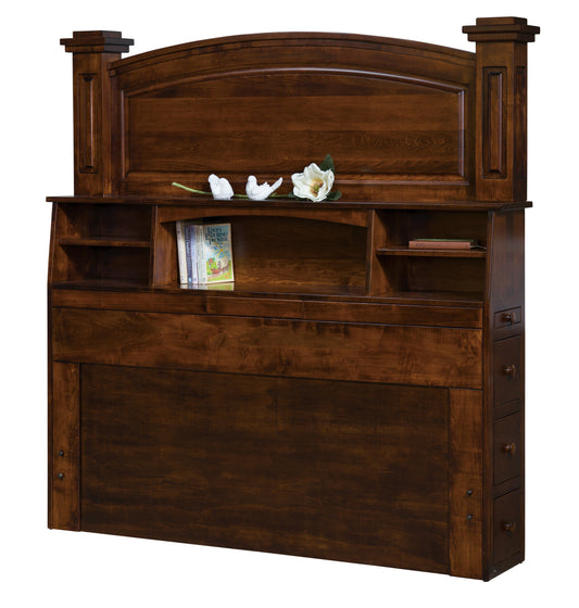 Tête de lit bibliothèque Amish Lexington 12 po de profondeur 68,50 po de hauteur