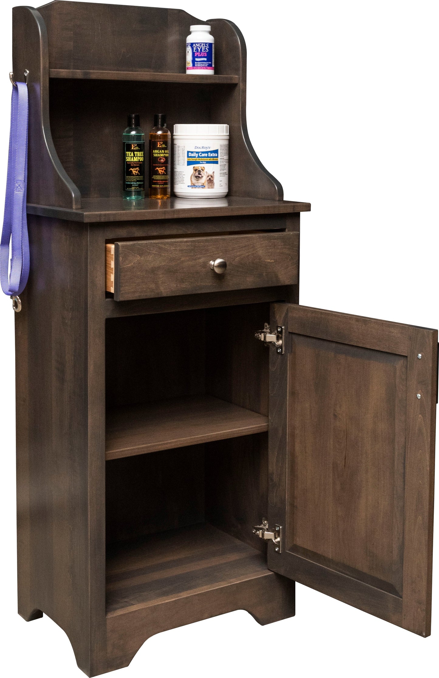 Armoire multi-usages pour animaux Amish avec porte et étagère