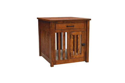 Table d'appoint Amish Macy Pet à un tiroir avec coussin