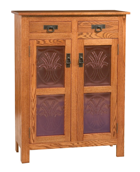 Coffre-fort à tartes à deux tiroirs et deux portes de style mission Amish
