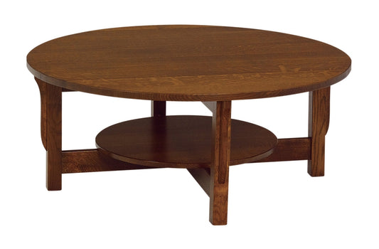 Table basse ronde Amish Landmark avec étagère