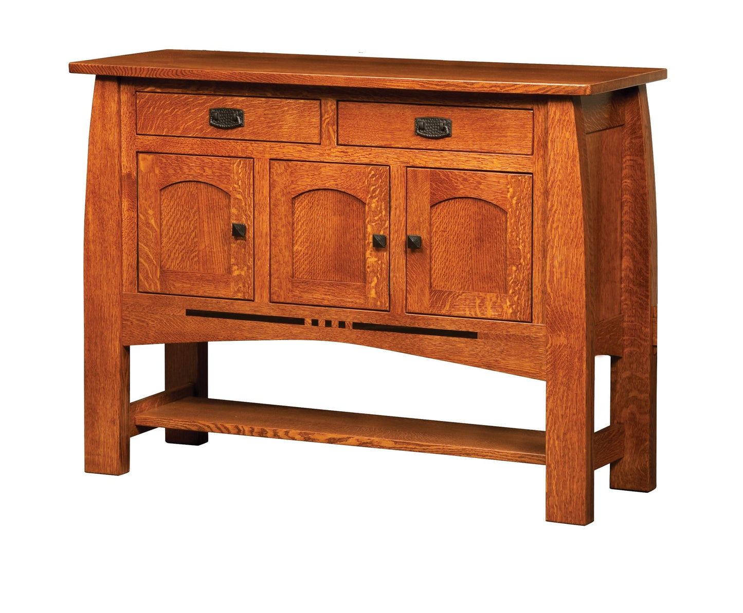 Buffet Amish Colebrook à deux tiroirs et trois portes avec miroir