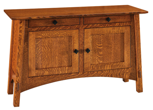 Table basse Amish McCoy à deux tiroirs et deux portes