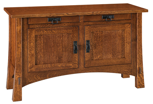 Table de canapé Amish Modesto à deux tiroirs et deux portes